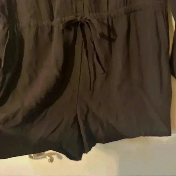 ANN TAYLOR LOFT ROMPER Long Sleeve 100% rayon women L black/dark gray romper - Picture 6 of 11